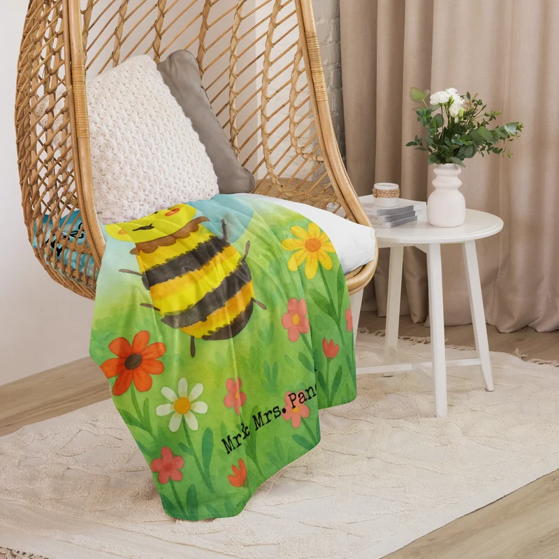 Sherpa Kuscheldecke Biene Happy Design