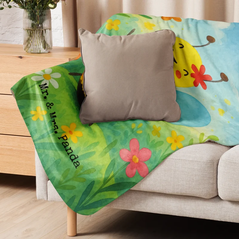 Sherpa Kuscheldecke Biene Happy Design