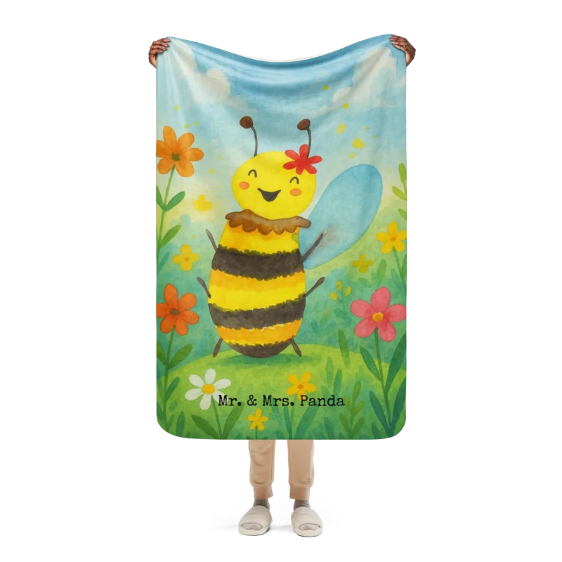 Sherpa Kuscheldecke Biene Happy Design