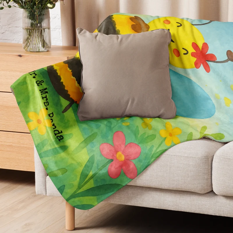 Sherpa Kuscheldecke Biene Happy Design