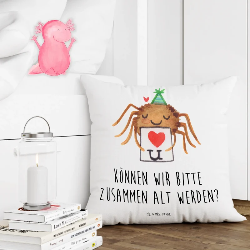 40x40 Kissen Spinne Agathe Brief