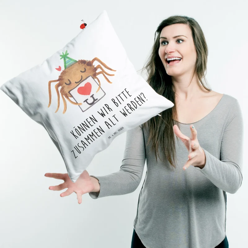 40x40 Kissen Spinne Agathe Brief