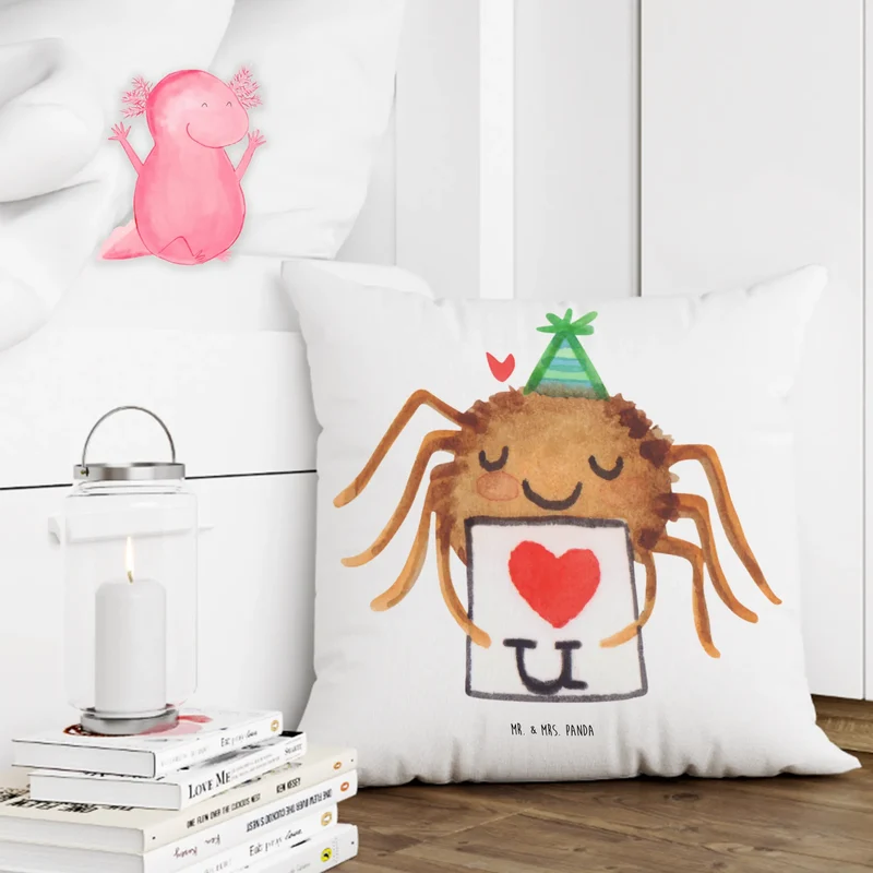 40x40 Kissen Spinne Agathe Brief