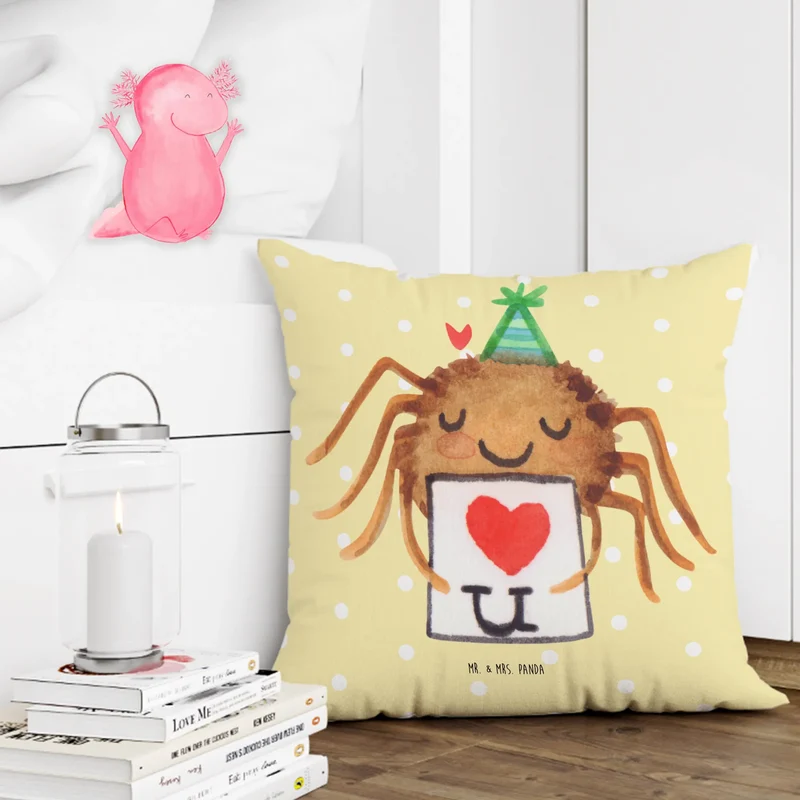 40x40 Kissen Spinne Agathe Brief