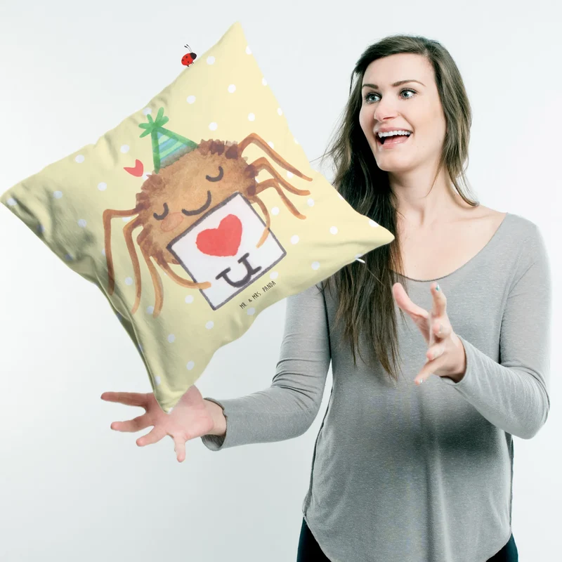 40x40 Kissen Spinne Agathe Brief