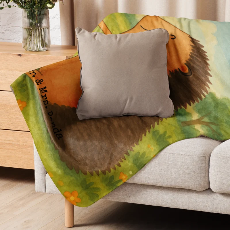 Sherpa Kuscheldecke Igel Luftballon Design