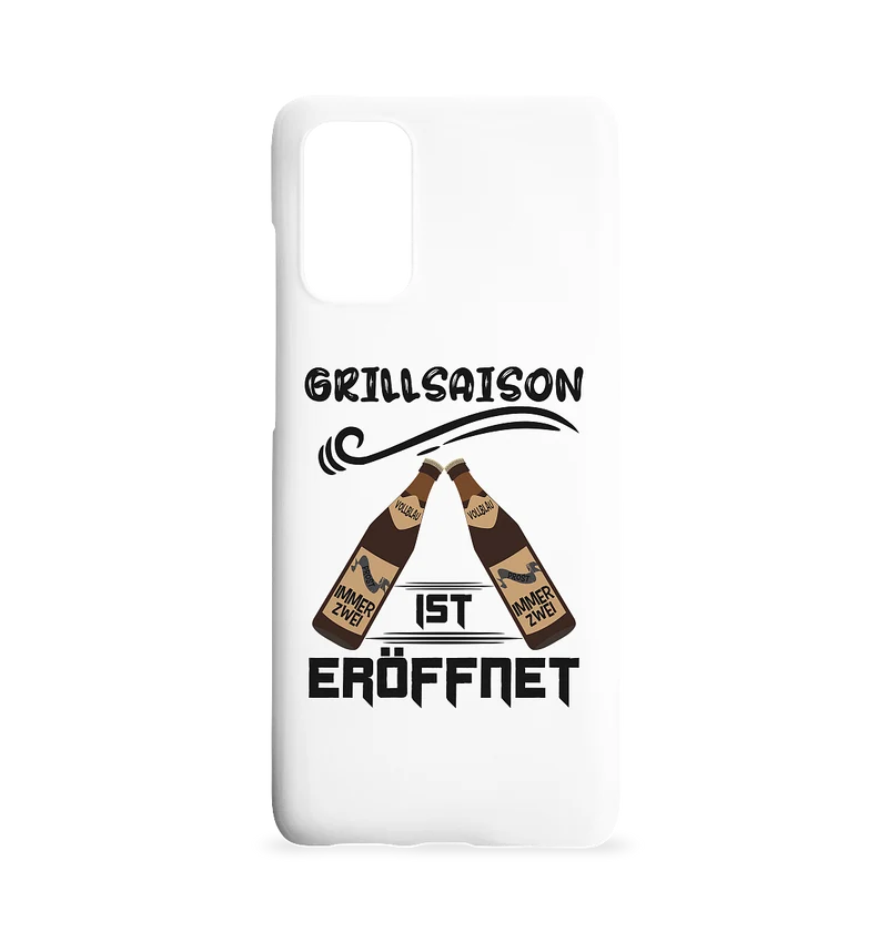 Grillsaison ist eröffnet, Grillen, Party, Feiern, Schwarzes Design - Samsung S20+ Handyhülle