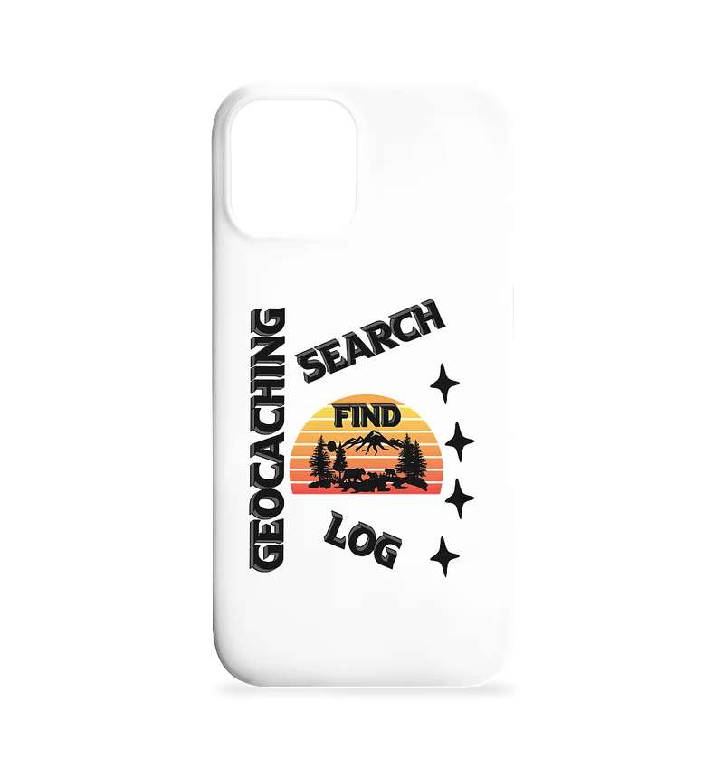 Geocaching, Suchen, Finden und Log, Geocache Schwarzes Design Mounten - Iphone 12 / 12 Pro Handyhülle