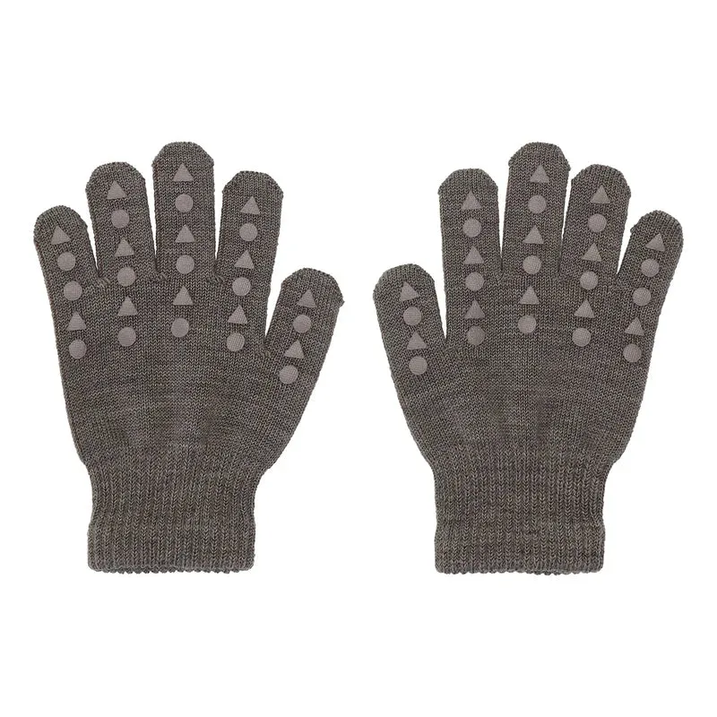 Rutschfeste Fingerhandschuhe Merinowolle - Braunmeliert