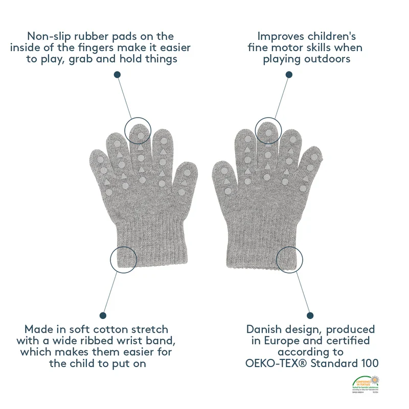 Rutschfeste Fingerhandschuhe Merinowolle - Braunmeliert