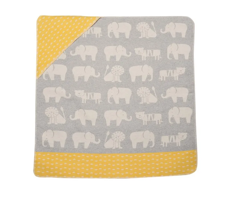 Decke Juwel mit Kapuze Zootiere 80/80 cm