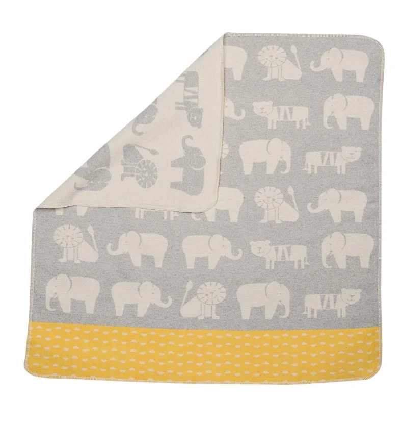 Decke Juwel mit Kapuze Zootiere 80/80 cm