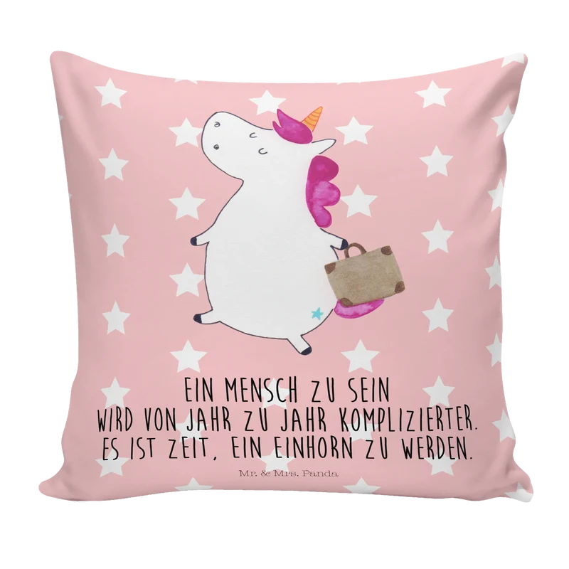 40x40 Kissen Einhorn Koffer