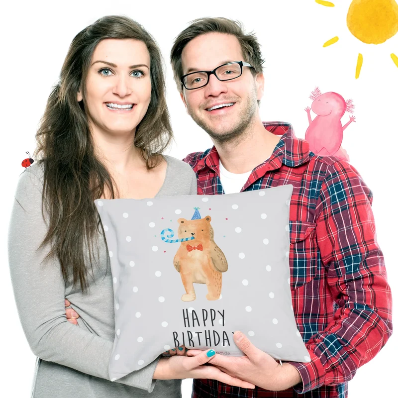 40x40 Kissen Bär Geburtstag