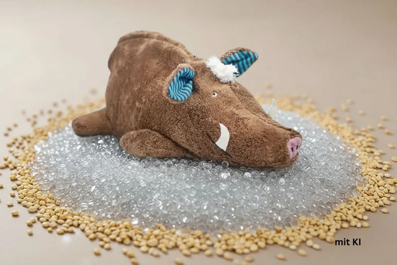 Bio Kuschelkissen Wildschwein aus Baumwolle – Spelzfüllung, GOTS
