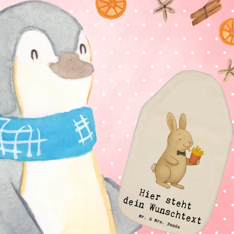 Personalisierte Wärmflasche Hase Pommes