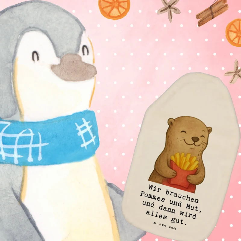 Wärmflasche Otter Pommes