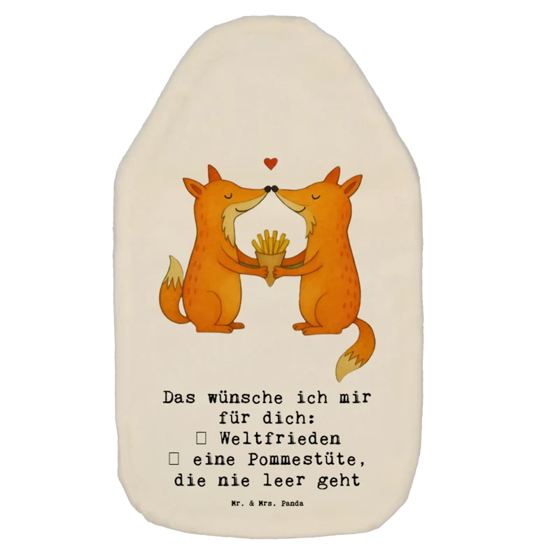 Wärmflasche Füchse Liebe Pommes