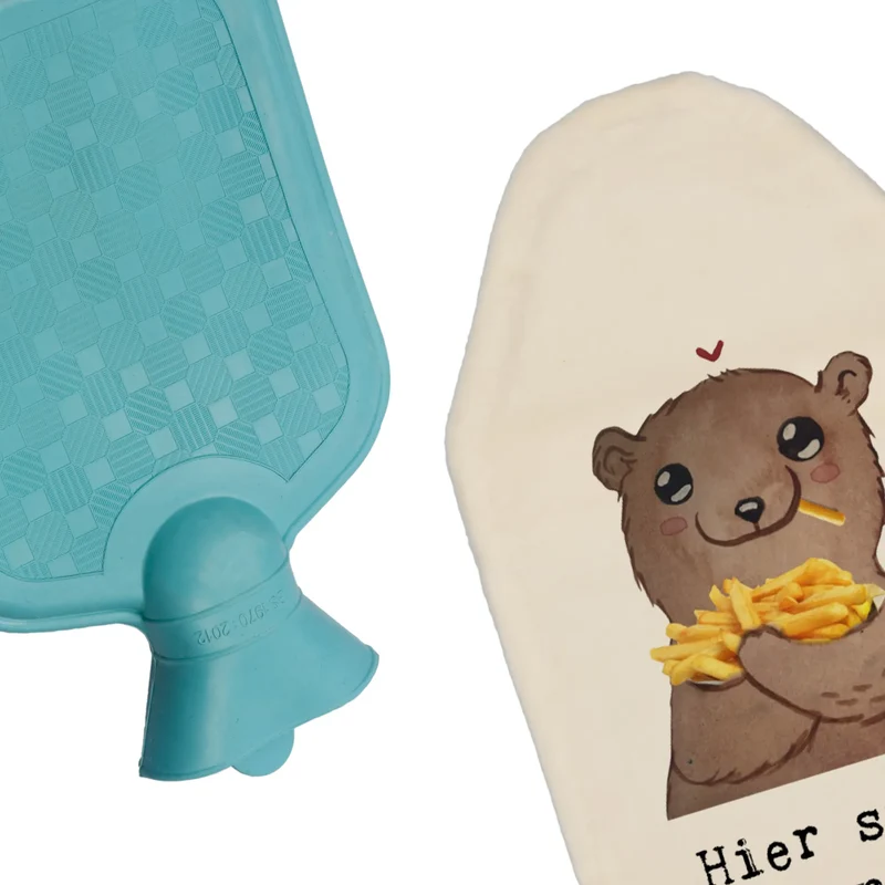 Personalisierte Wärmflasche Bär Pommes verliebt