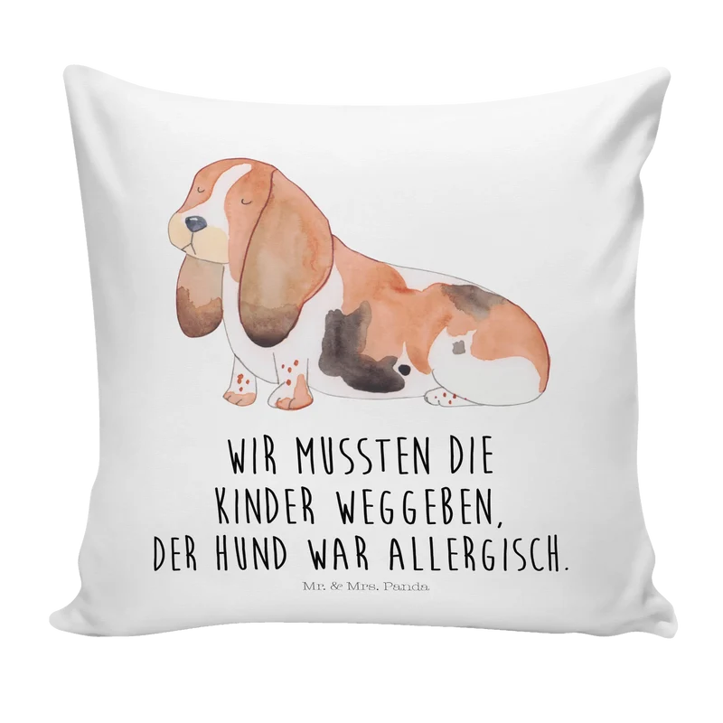 40x40 Kissen Hund Basset Hound