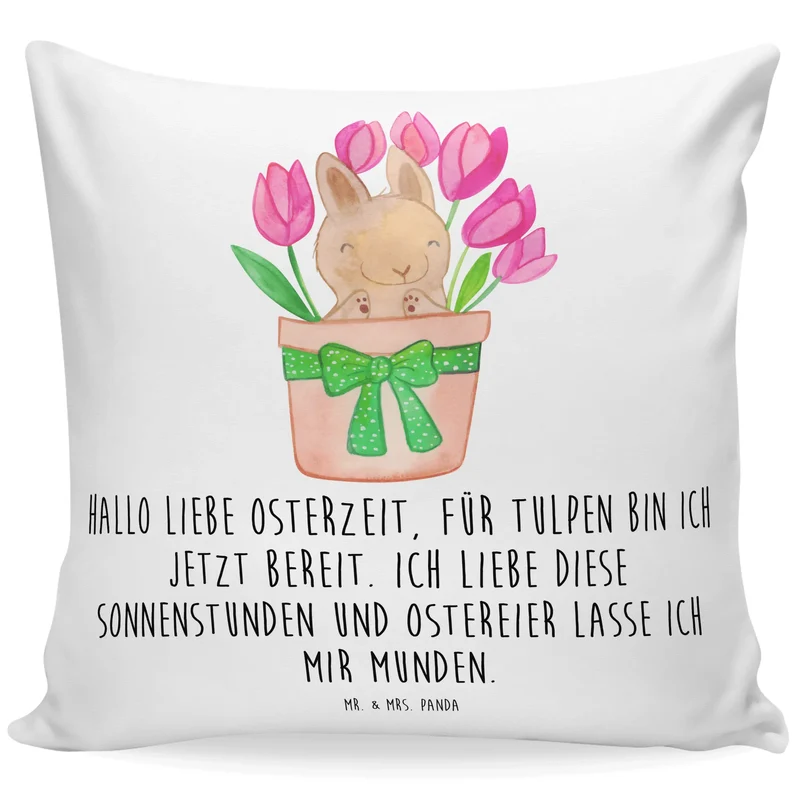 40x40 Kissen Hase Tulpen