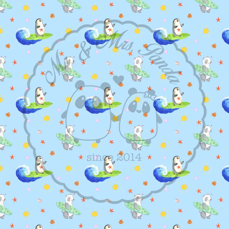 Nackenkissen Pinguin Surfer Muster