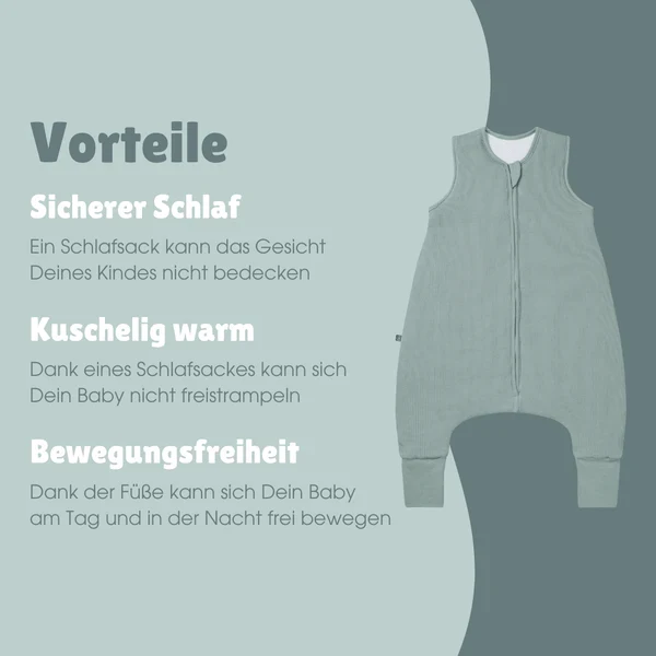 Schlafsack mit Umschlag-Fuß 2.5 TOG Essential Mint