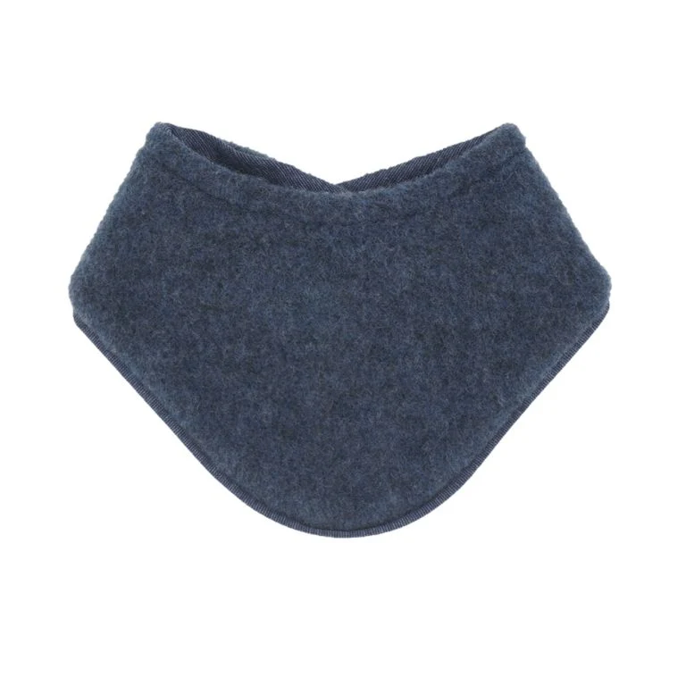 maximo GOTS BABY-Tuch, Wollfleece Jerseyfutter, navymeliert