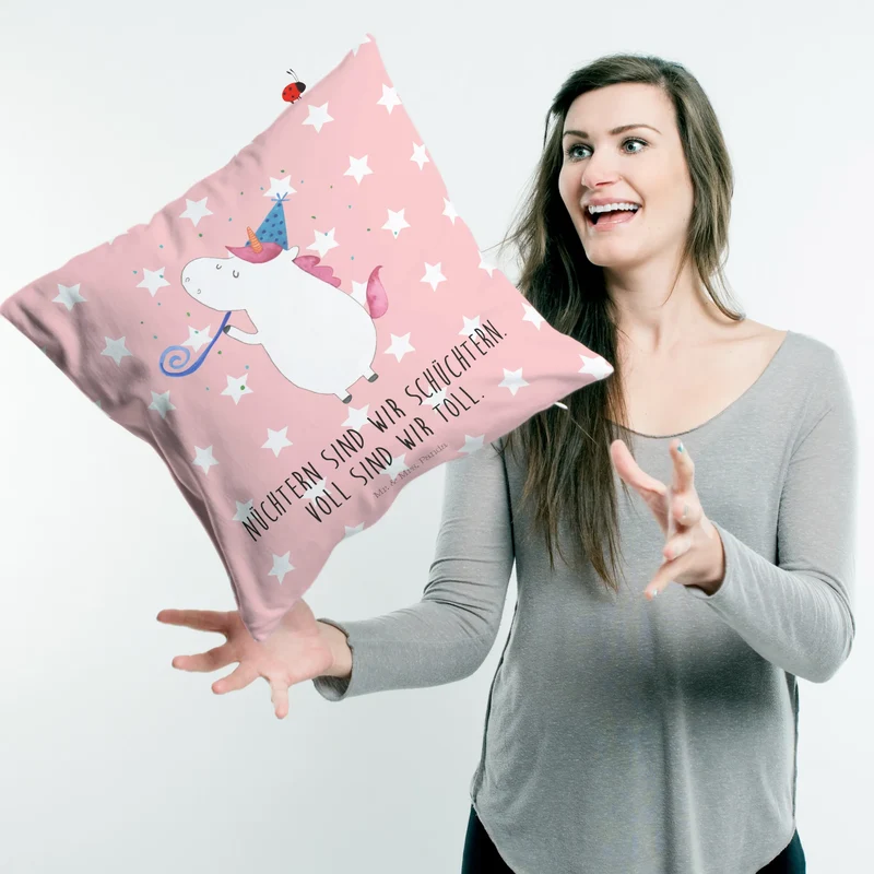 40x40 Kissen Einhorn Party
