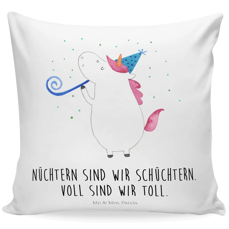 40x40 Kissen Einhorn Party