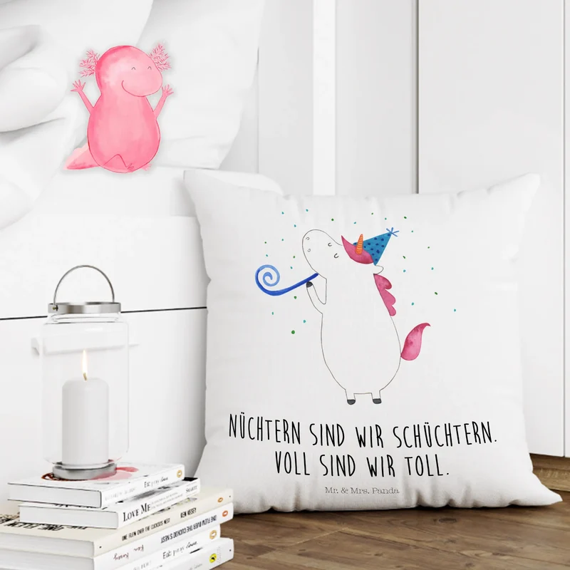 40x40 Kissen Einhorn Party