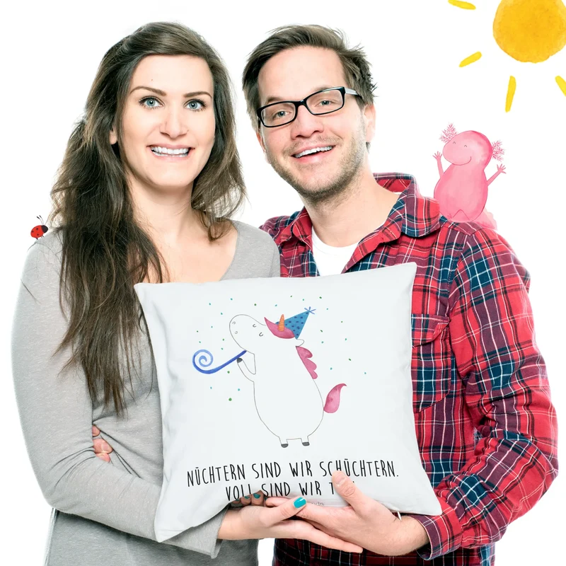 40x40 Kissen Einhorn Party