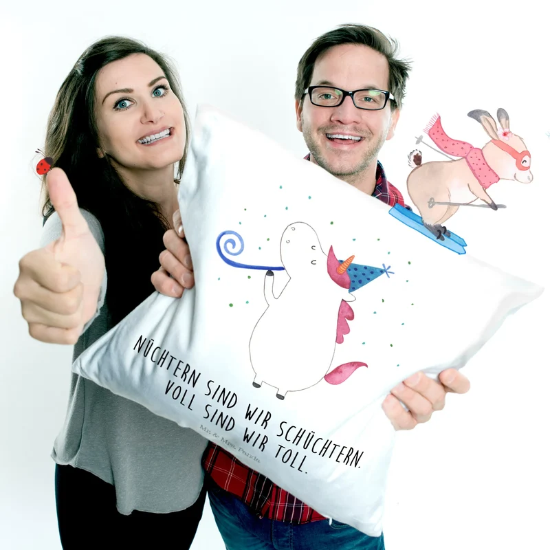 40x40 Kissen Einhorn Party