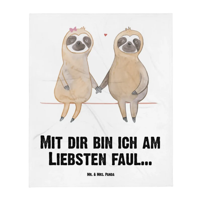Babydecke Faultier Pärchen