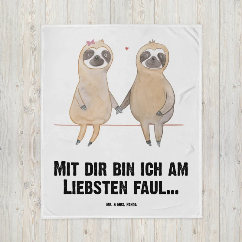 Babydecke Faultier Pärchen