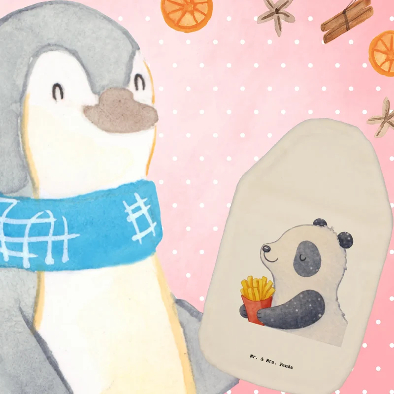 Wärmflasche Panda Winter Pommes
