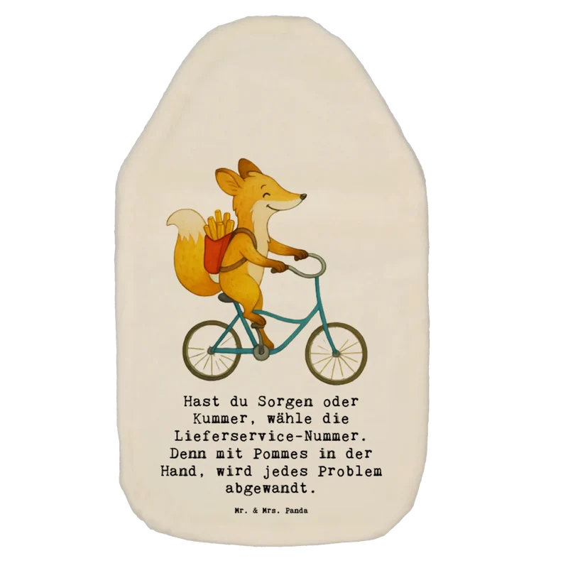 Wärmflasche Fuchs Lieferung Pommes