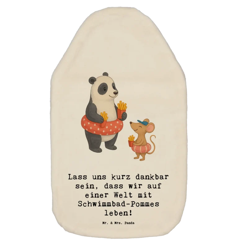 Wärmflasche Panda Schwimmbad Pommes
