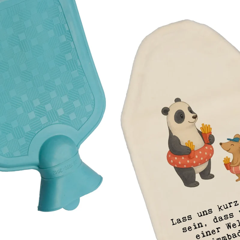 Wärmflasche Panda Schwimmbad Pommes