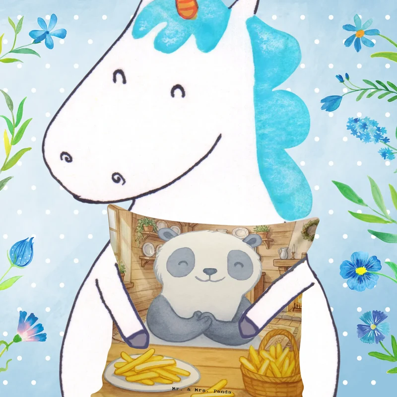 40x40 Kissen Panda Pommes Gebet Design