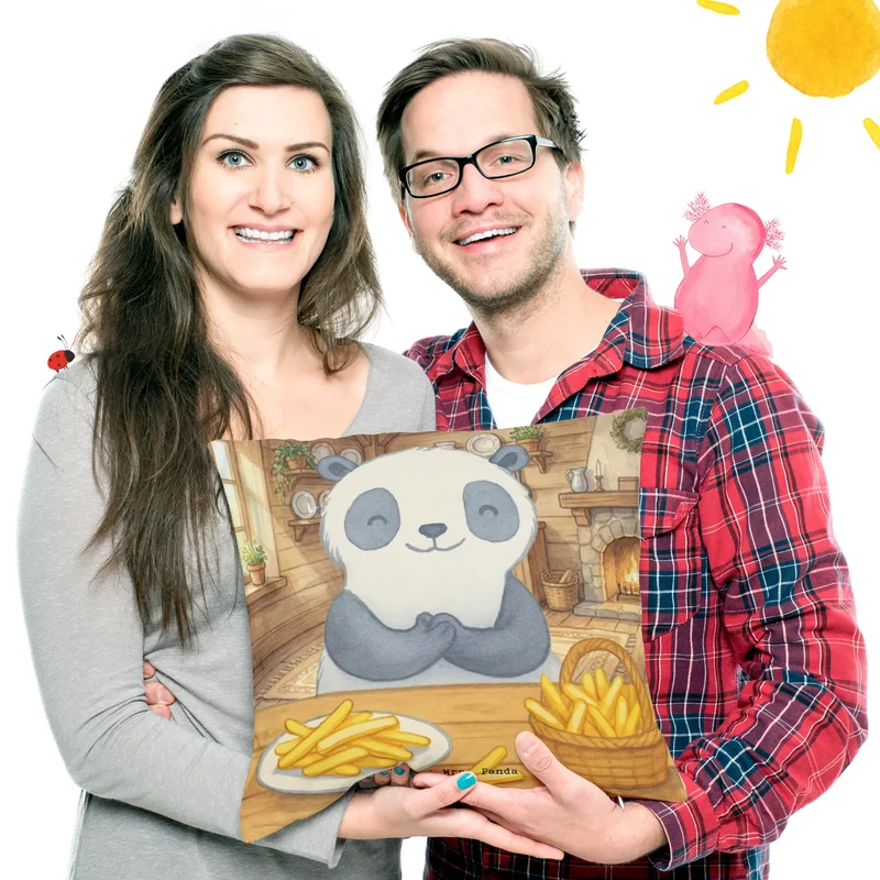 40x40 Kissen Panda Pommes Gebet Design