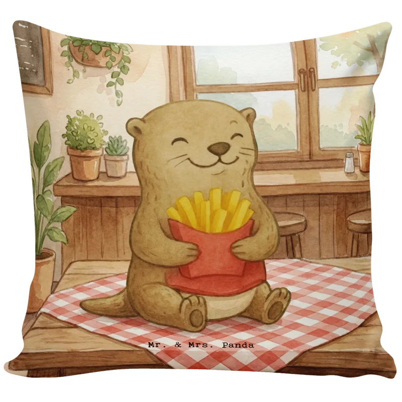 40x40 Kissen Otter Pommes Design