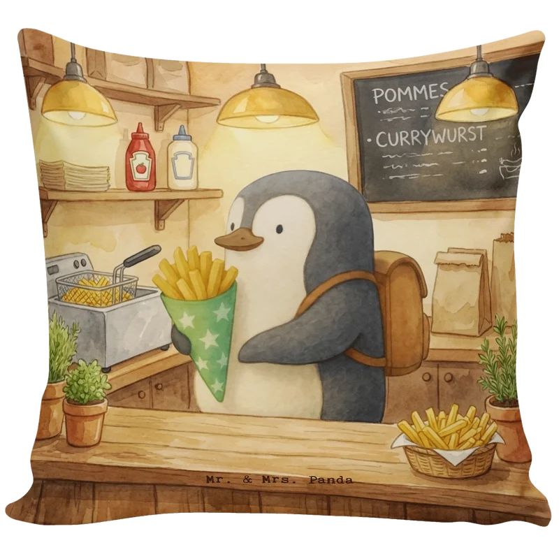 40x40 Kissen Pinguin Pommestüte Design