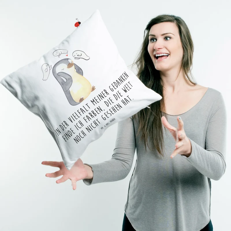 40x40 Kissen Pinguin Schizophrenie