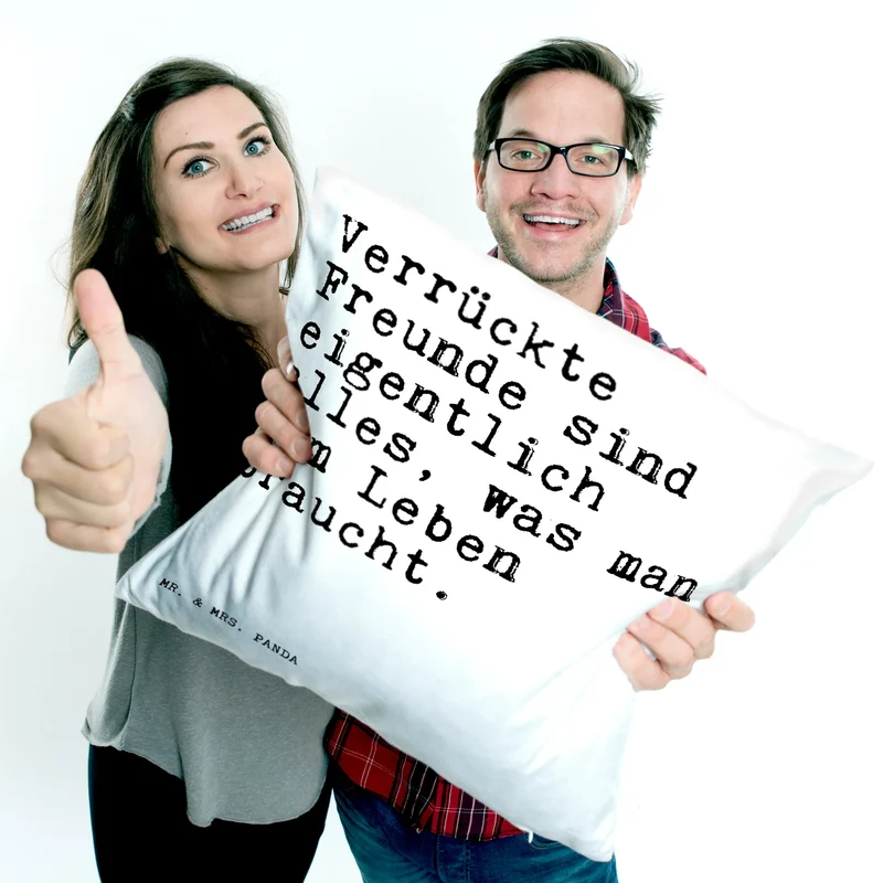 40x40 Kissen Verrückte Freunde sind eigentlich...