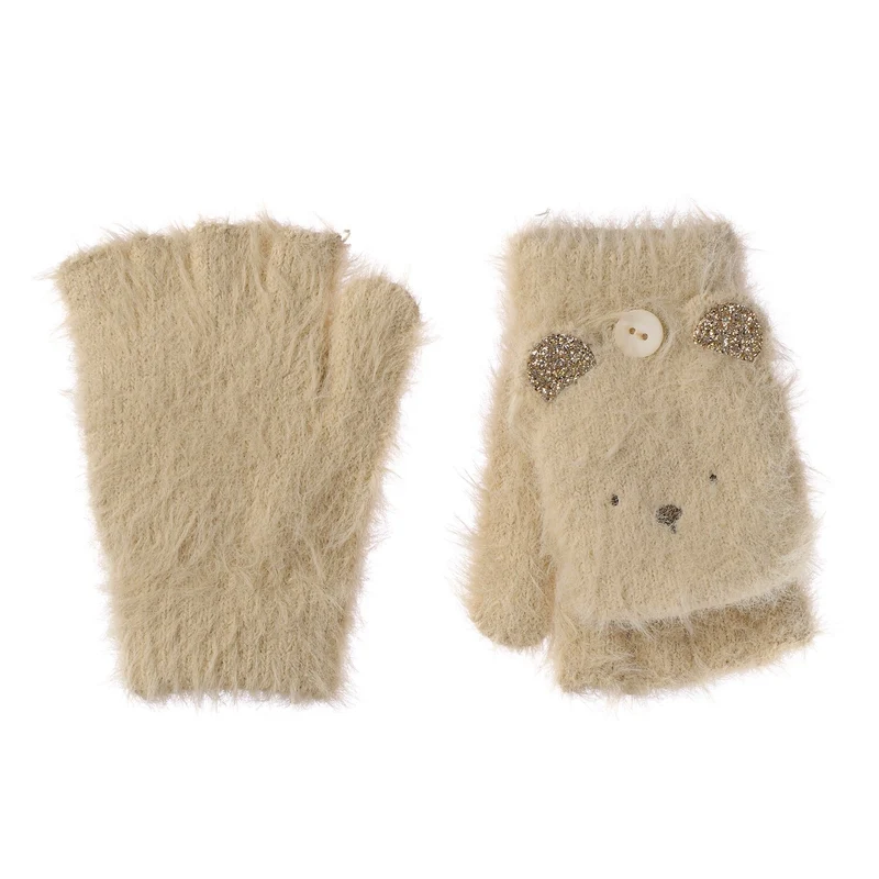 Handschuhe zum umklappen Teddybär