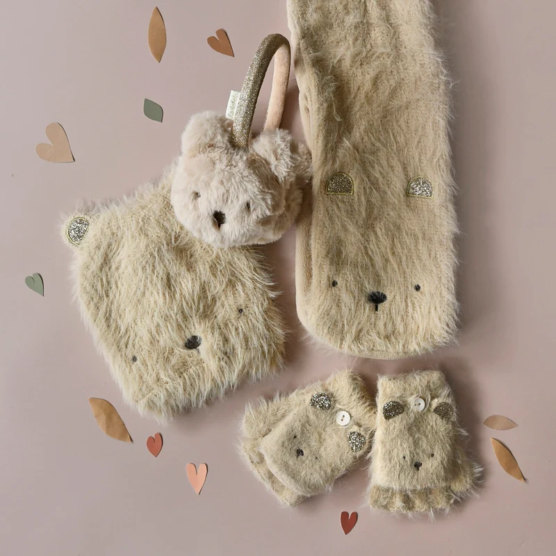 Handschuhe zum umklappen Teddybär