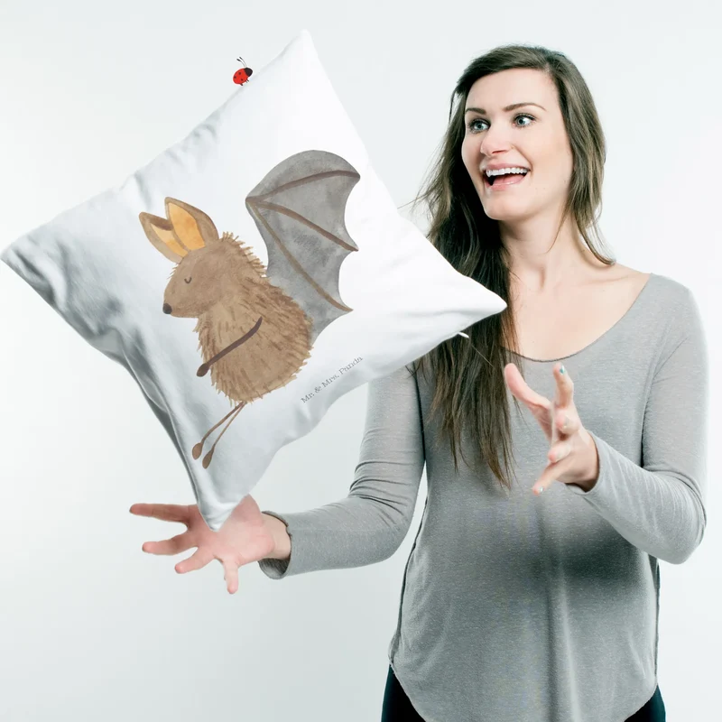 40x40 Kissen Fledermaus Sitzen