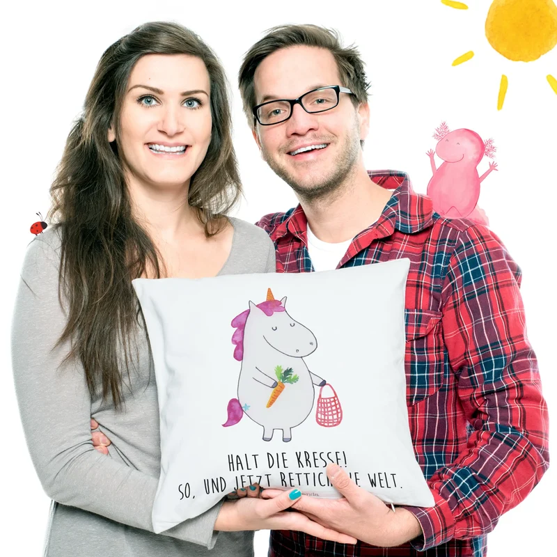 40x40 Kissen Einhorn Gemüse