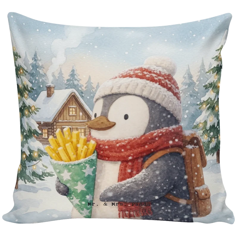 40x40 Kissen Pinguin Winter Pommes Design